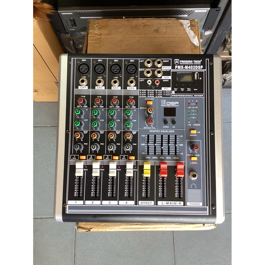 พาวเวอร์MIXER โปรยูโรเทค PMX-M402DSP USB บูธูท Record 200W+200W