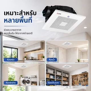 พัดลมดูดอากาศติดเพดาน ระบบอินเวอร์เตอร์ 8นิ้ว 10นิ้ว 12นิ้ว Inverter Fan ระบายอากาศแรง เสียงเงียบ Ceiling Exhaust Fan