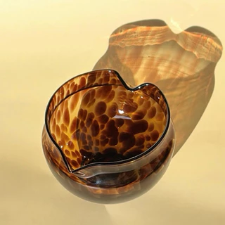 Leopard matcha handmade bowl, ชามแก้วมัทฉะ Leopard