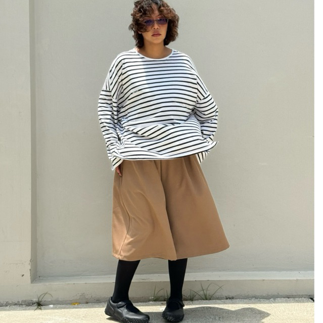 anta studio - 3/4 ความยาว 27“ LOOSE WIDE LEG กางเกงขาสามส่วนขาบาน