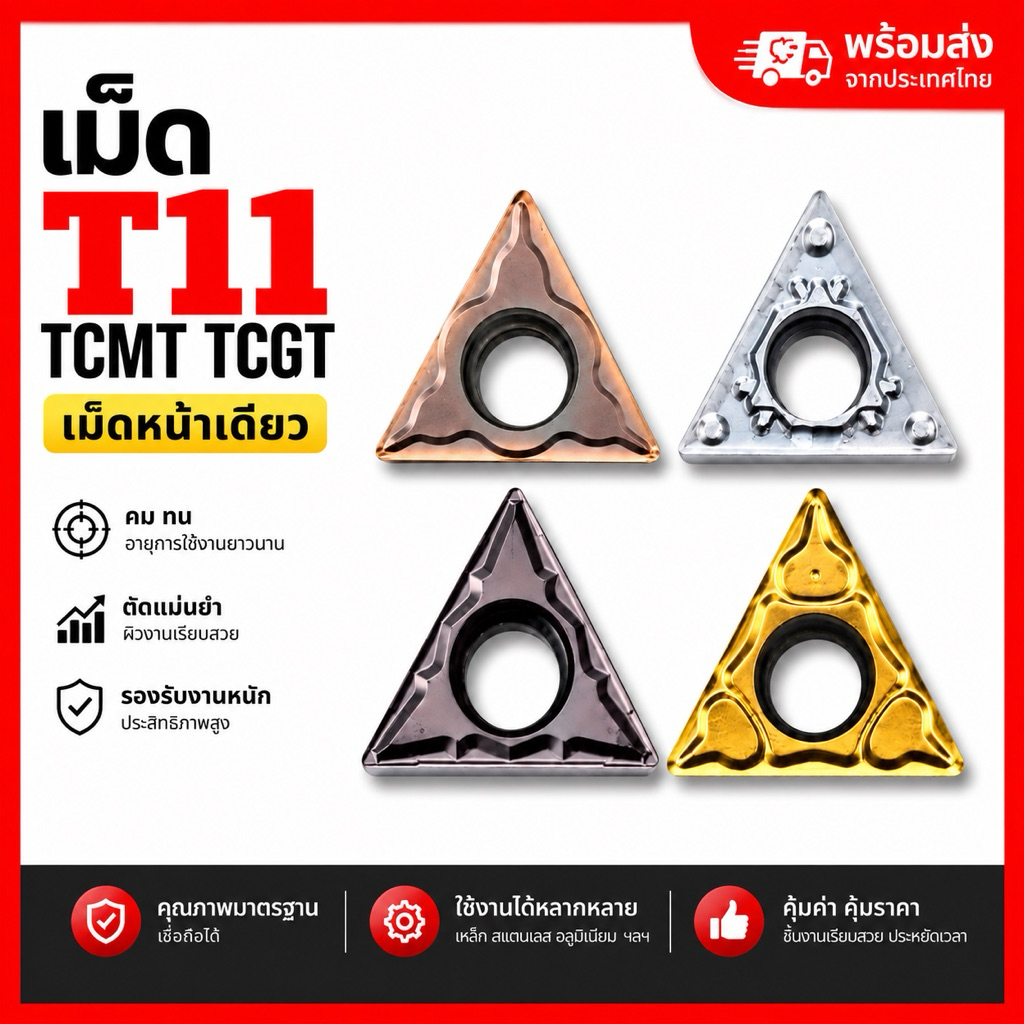 เม็ดมีด Inserts เม็ดT11 TCMT TCGT TCMT110204 เม็ดหน้าเดียว