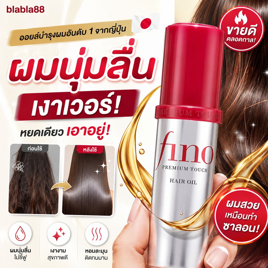 (มีส่งด่วน) SHISEIDO FINO PREMIUM TOUCH HAIR OIL 70ml. — ออยล์บำรุงผมพรีเมียม ผมนุ่มลื่นเงางามจากญี่ปุ่น