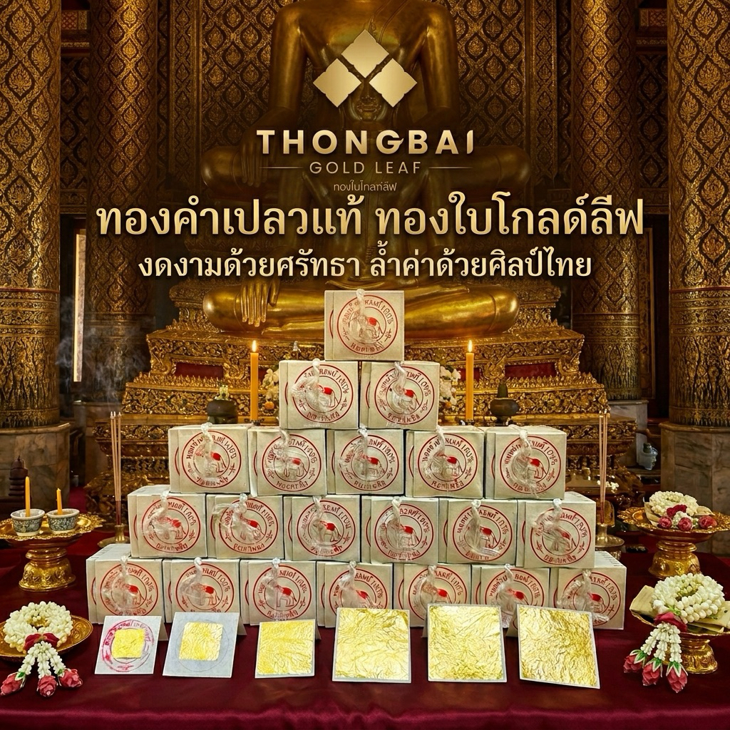 ทองคำเปลวแท้ ราคาโรงงานโดยตรง  แพ็คละ 50 แผ่น เกรดกิมซัวแท้ มีใบรับรองทองคำ ทอง24K Premium ทองบริสุทธิ์