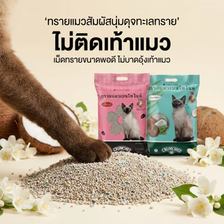 ทรายแมวเบนโทไนท์ Crunchies 28L/20KG สูตรเกาหลี กำจัดกลิ่นแรง จับตัวเร็ว กลิ่นมะพร้าว/มะลิ คุณภาพดี