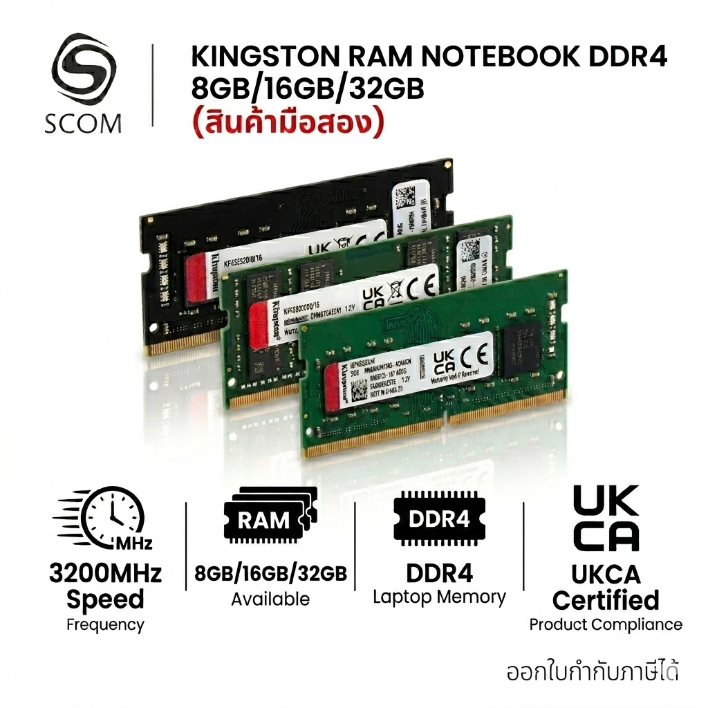 KINGSTON RAM NOTEBOOK DDR4 8GB/16GB/32GB มือสอง
