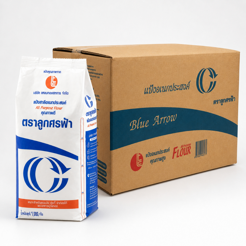 แป้งศรฟ้า แป้งอเนกประสงค์ แป้งสาลี ตราศรฟ้า 1x10KG (ยกลัง)