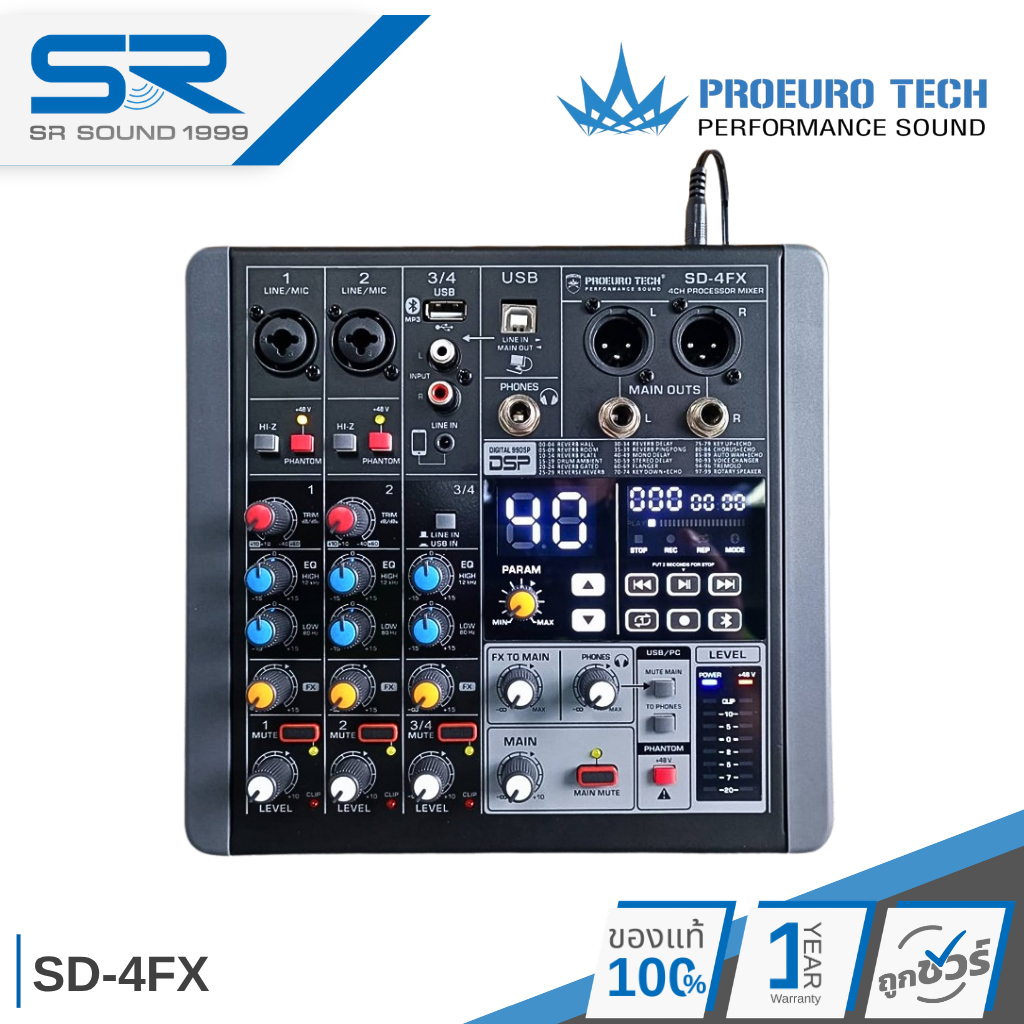 PROEUROTECH SD-4FX MIXER เครื่องปรับแต่งเสียงอนาล็อกขนาด 4 ช่องสัญญาณ รุ่นจิ๋วแต่แจ๋ว ฟังก์ชันครบครั