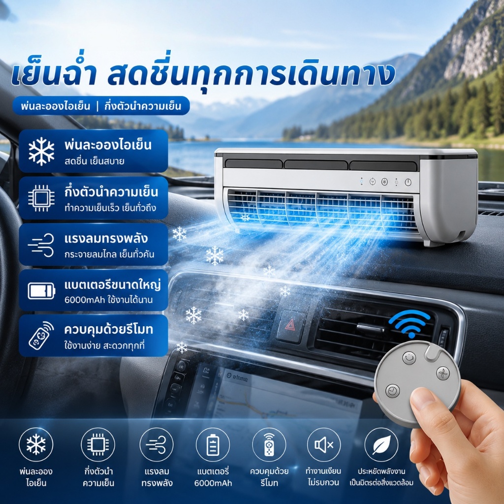 Edon พัดลมปรับอากาศ E868 เย็นไว 30 วินาที แบบแขวนผนัง Air Cooler Fan พัดลมไอเย็น พัดลมไอน้ำ เหมาะสำห
