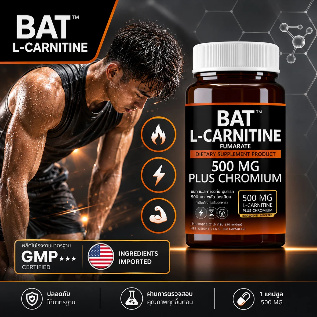 BAT™ L-Carnitine Fumarate  แอล-คาร์นิทีน ฟูมาเรท 500 มก. พลัส โครเมียม thumbnail 3
