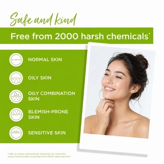 ซื้อ 1 แถม 1🔥Simple Facial Wash 150ml ทำความสะอาดอ่อนโยน ชุ่มชื้นไม่แห้ง อ่อนโยน ผิวใส ลดสิว คุมมัน ผิวแพ้