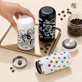 [Capsule Bottle] กระบอกน้ำเก็บความเย็น 400ml ขวดน้ำสแตนเลส316 ทรงมนพกพาง่าย มี 4 ลายสุดคิวท์ รุ่น Happy Scribble Moment