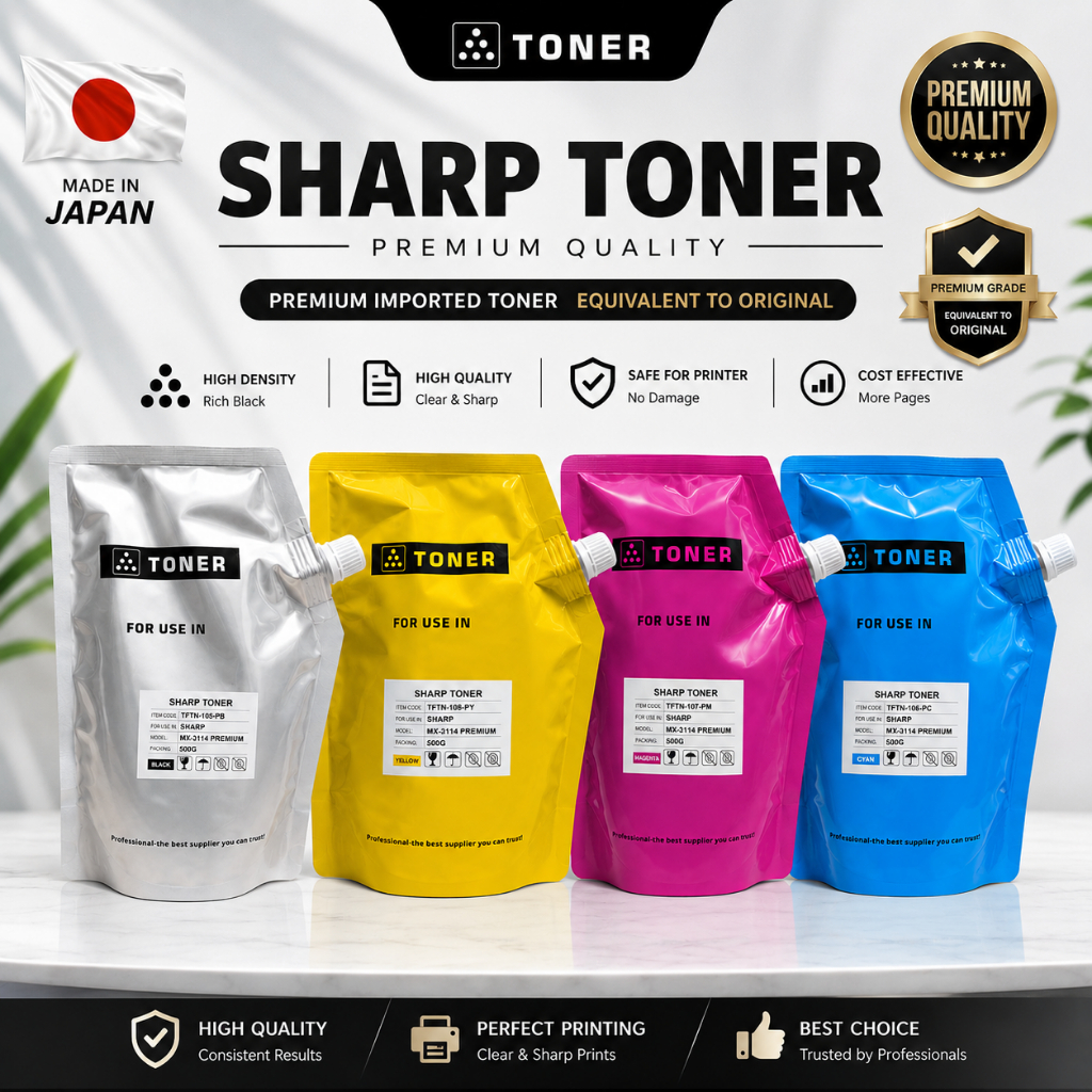 ผงหมึก Sharp MX-3114N เทียบแท้ Premium Compatible สำหรับ MX2614 MX3114 MX3640 MX4140 พิมพ์คม ไม่ฟุ้ง