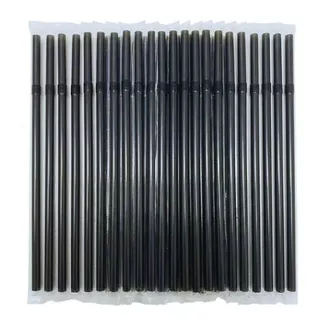 หลอดดูดน้ำแบบงอ 6mm x 210mm ห่อฟิมล์ 100เส้น มีให้เลือก 4 สี
