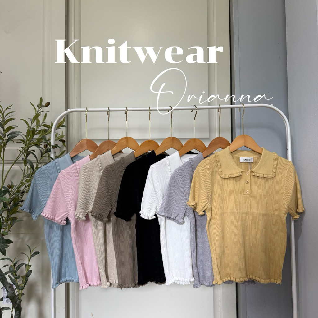 [ป้าย One K] เสื้อไหมพรมคอปกระบาย ผ้านิ่มยืดใส่สบาย ดีไซน์หวานละมุน สไตล์เกาหลี แมตช์ง่ายดูแพง