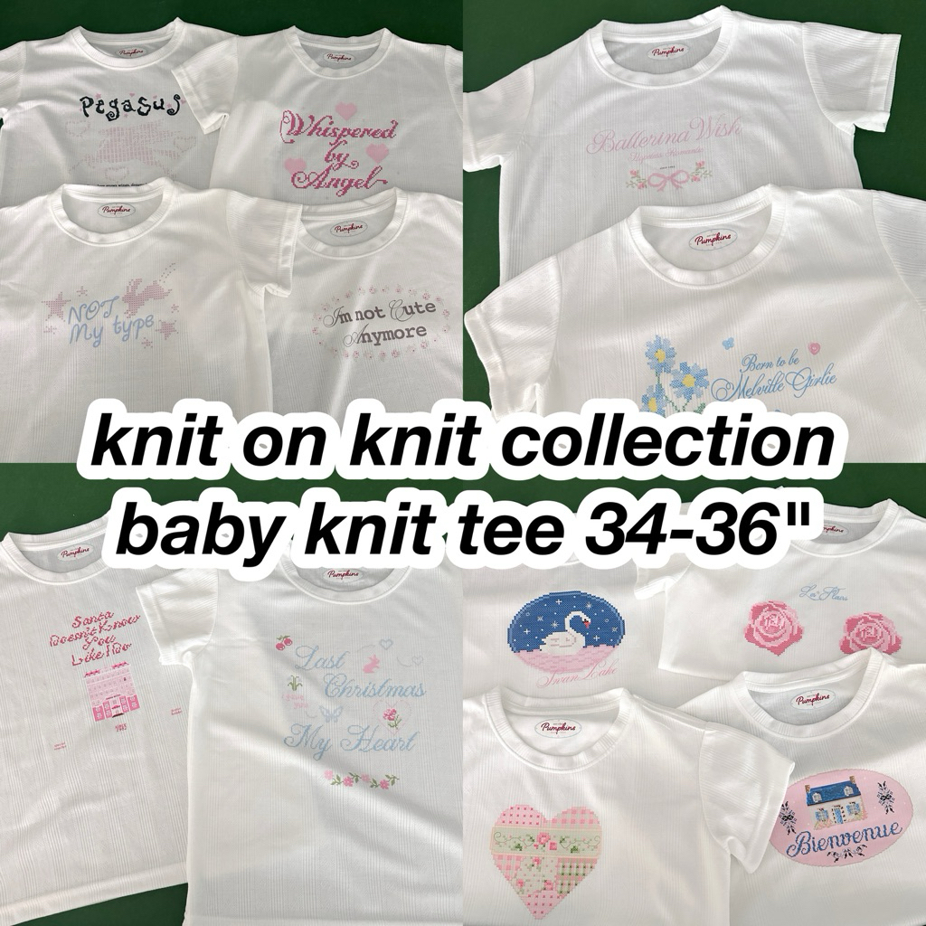 (knit collection! 🧶🤍) — baby tee เบบี้ทีรุ่นใหม่ผ้า soft knit นุ่มใส่สบาย อก 34-36“