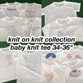 (knit collection! 🧶🤍) — baby tee เบบี้ทีรุ่นใหม่ผ้า soft knit นุ่มใส่สบาย อก 34-36“