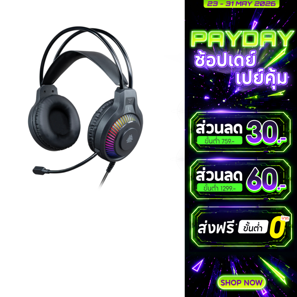 [ประกัน 1 ปี] EGA LITE TYPE H111 หูฟังเกมมิ่งแบบครอบหู สายแยกหูฟังและไมค์ (TRS) Gaming Headset สำหรับ PC