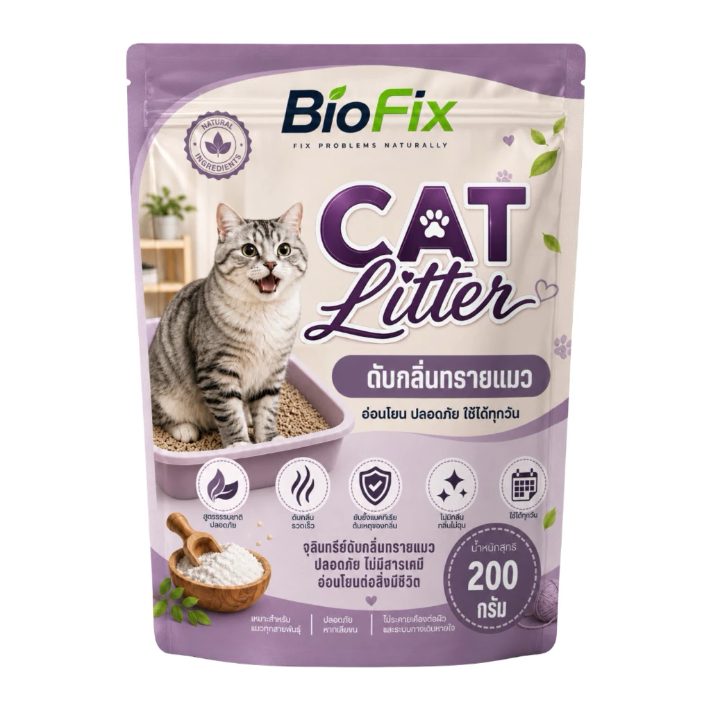 BioFix CAT Litter จุลินทรีย์สำหรับทรายแมว ดับกลิ่นทรายแมว 100g. 200g.