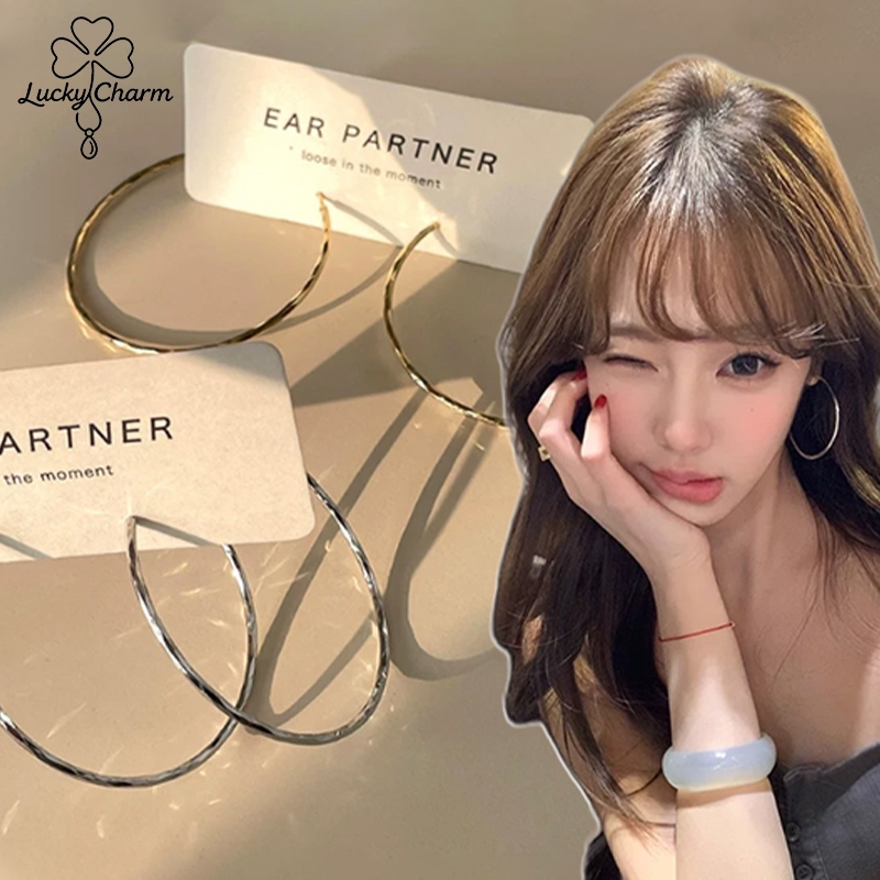 hoop earrings ต่างหู y2k หวาน มินิมอล เครื่องประดับแฟชั่น สีเงิน ทอง 3/5/7cm ส่งเร็ว COD