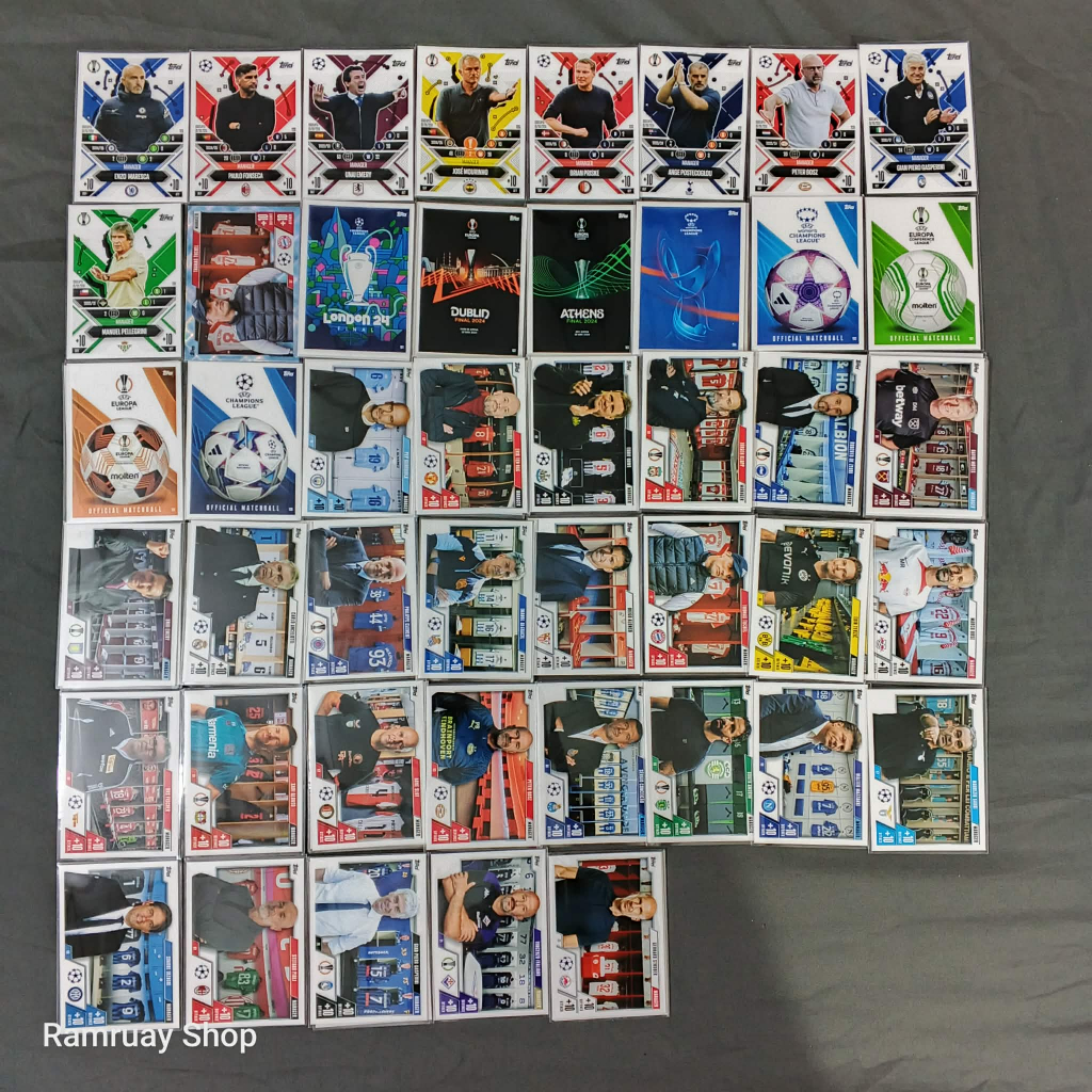 Topps การ์ดฟุตบอล ผู้จัดการสโมสร ผู้จัดการทีม UCL Bundesliga EPL Serie A Pep Murinho Slot Klopp ของแท้ ส่งไว