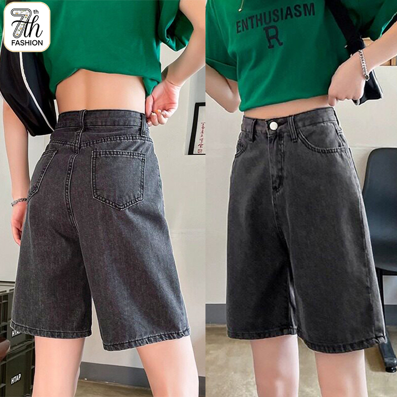 【S-5XL กางเกงขาสั้นเดนิมยาวห้านิ้ว】ซีรีส์เดนิมที่พลาดไม่ได้ ดีไซน์เอวสูง สไตล์เกาหลี ทันสมัย ใส่สบาย