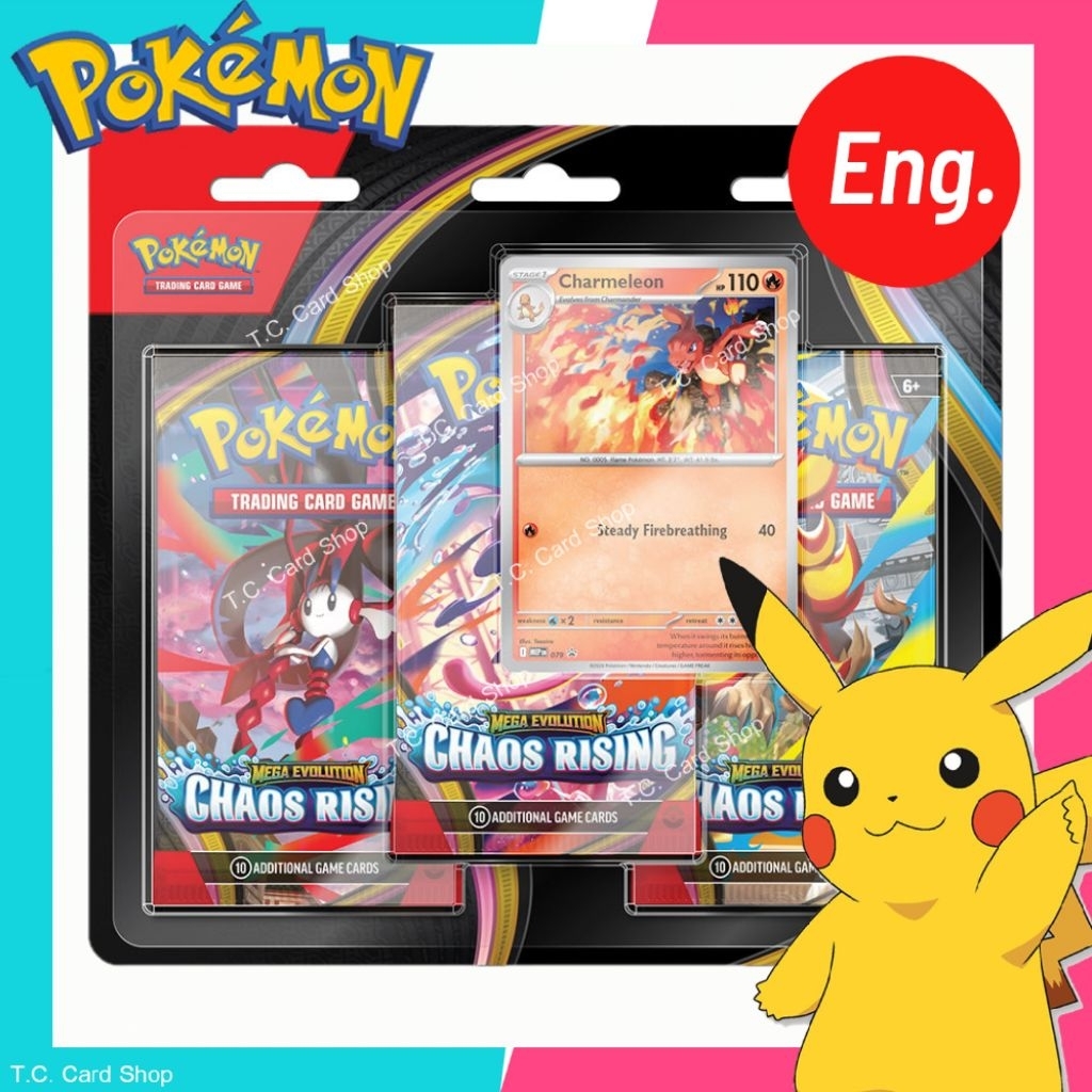 Pokemon TCG - Chaos Rising 3-Packs Blister (Eng) พร้อมส่ง