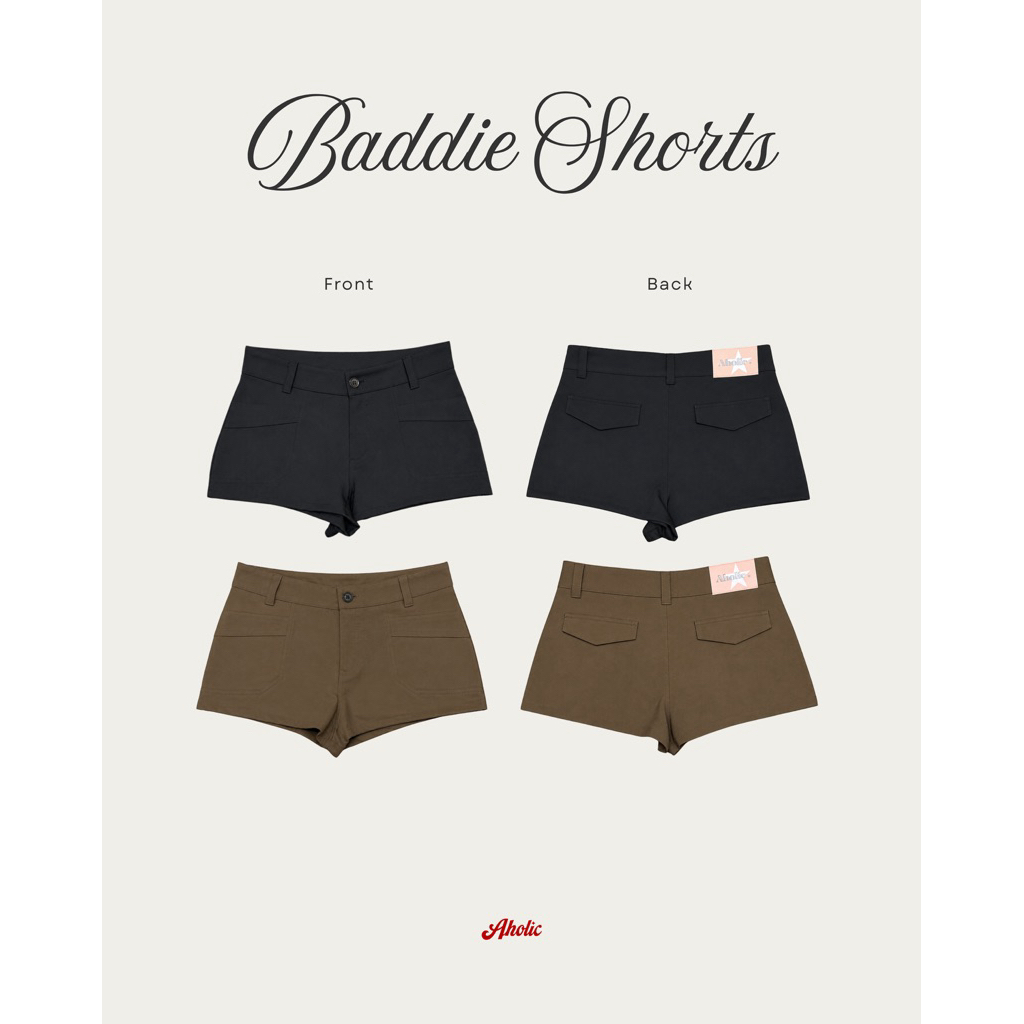 AHOLICBKK | BADDIE SHORTS - กางเกงขาสั้นเอวต่ำ