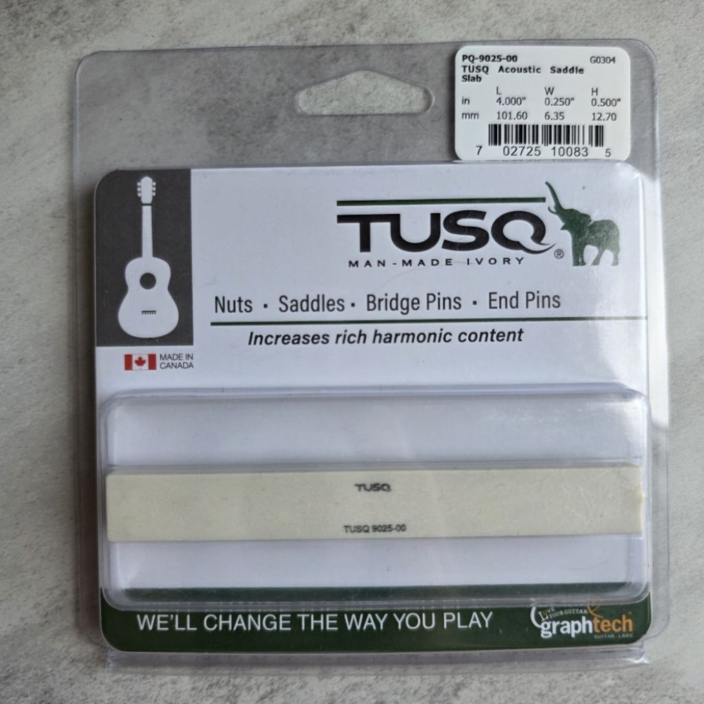 Saddle กีตาร์โปร่ง Graph Tech String Saver Saddle (PQ-9025-00) ของแท้ 100% สำหรับ Acoustic Slab กีตา