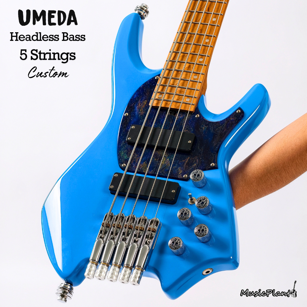 Umeda - Galaxy Blue Custom Active Headless Bass 5 Strings (3.6 Kgs)