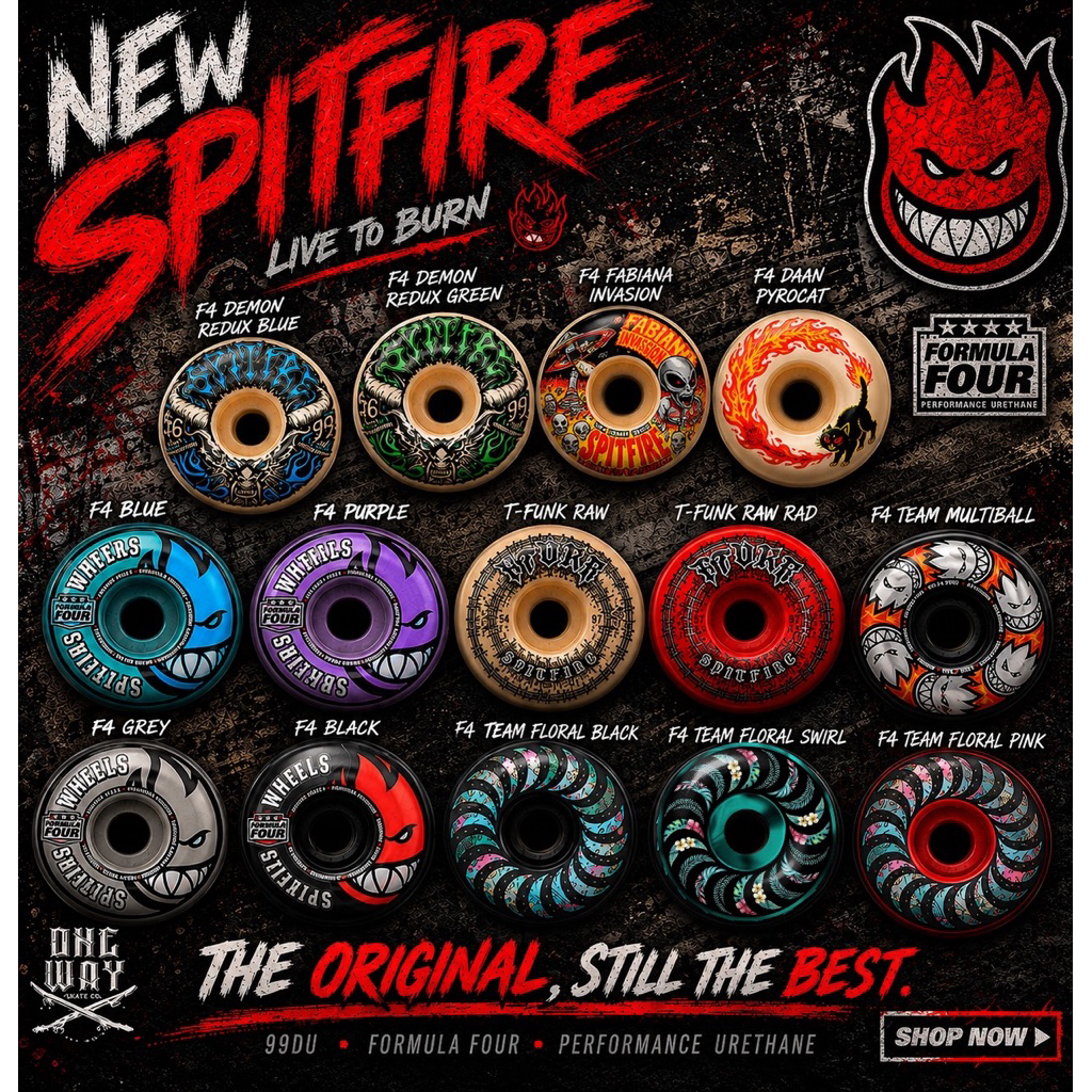 Spitfire Skateboard Wheel (ของแท้ 100%) | ล้อสเก็ตบอร์ด Spitfire [สินค้านำเข้า พร้อมส่งจากไทย]
