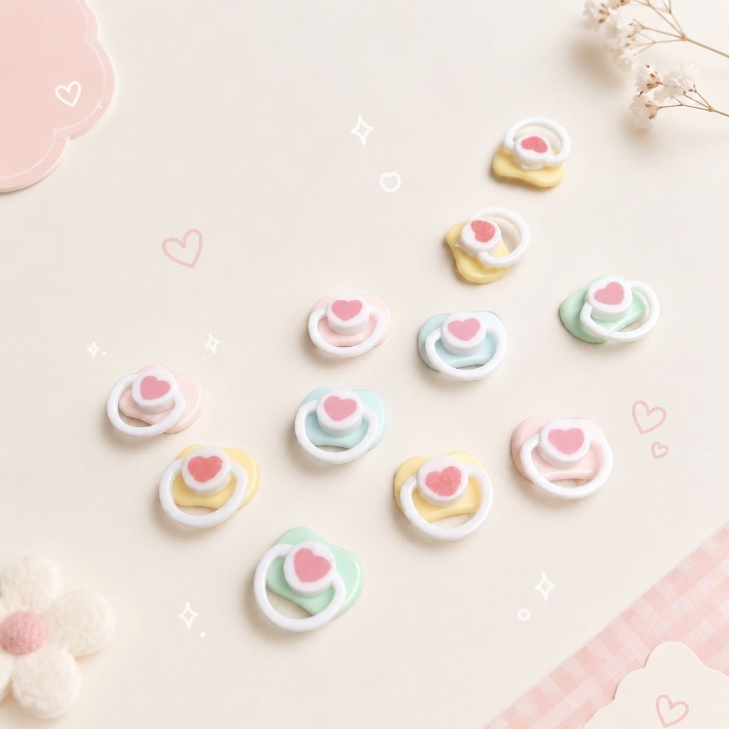 💢พร้อมส่ง‼️จุกนมหลอก/จุกนมปลอม(มีกล่อง+กาว) สำหรับตกแต่งตุ๊กตาliila's lucky cat เบบี้ทรีมาการอง ครายเบบี้
