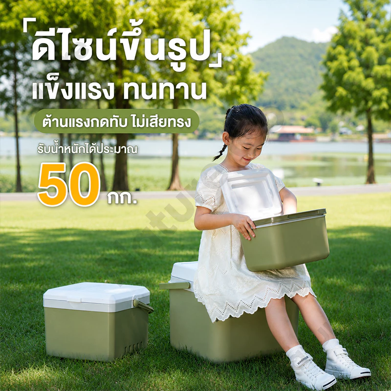 กระติกน้ําแข็ง กล่องเก็บความเย็นตั้งแคมป์ 6L 10L 16L 30L ลิตร แบบพกพา แช่เย็น 72ชั่วโมง thumbnail 4