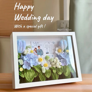 Flowers box gift กรอบรูปของขวัญ กรอบดอกไม้กำมะหยี่พร้อมภาพ/การ์ดอวยพร ขนาด 6x8 นิ้ว (งานด่วนติดต่อร้านที่ข้อความ)
