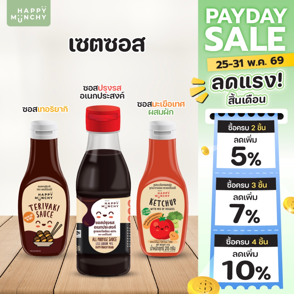 เซตซอสเด็ก 3 ขวด – Happy Munchy | ปราศจากกลูเตน เหมาะกับเด็ก 1 ขวบขึ้นไป