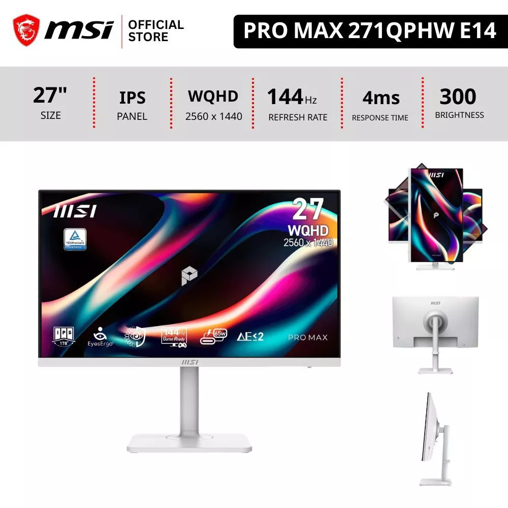 MSI PRO MAX 271QPHW E14 Monitor 27นิ้ว จอคอมพิวเตอร์ 2560 X1440 (WQHD)