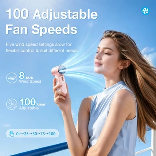 Jamay หน้าจอ LED ความแรงลมที่ได้รับการปรับปรุงและเชือกเส้นเล็กแบบพกพา 2000mAh แบตเตอรี่ทนทาน NF2 mini fan