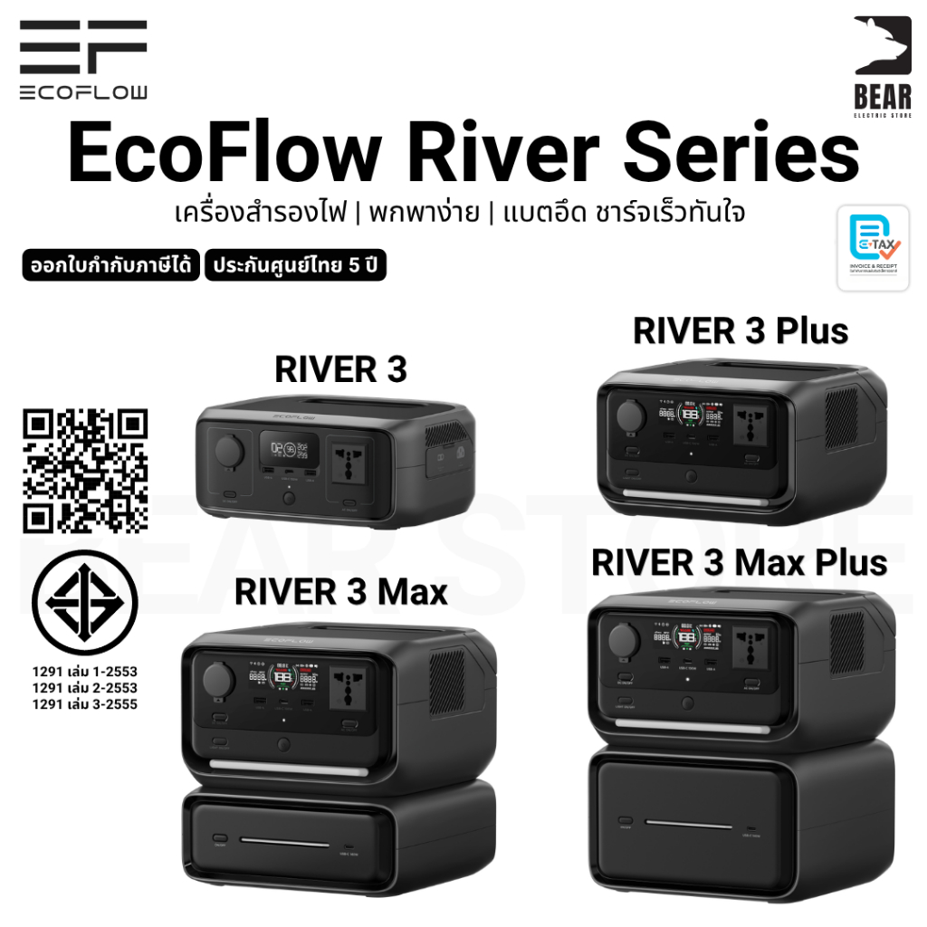 EcoFlow River Series เครื่องสำรองไฟพกพา ใช้งานได้หลากหลาย น้ำหนักเบา แบตอึด ชาร์จไว รับประกัน 5 ปี