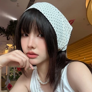 ผ้าโพกหัว ผ้าโพกหัววินเทจ ลายจุด y2k แฟชั่นฤดูร้อน หลายสไตล์ ใช้ได้หลายแบบ COD
