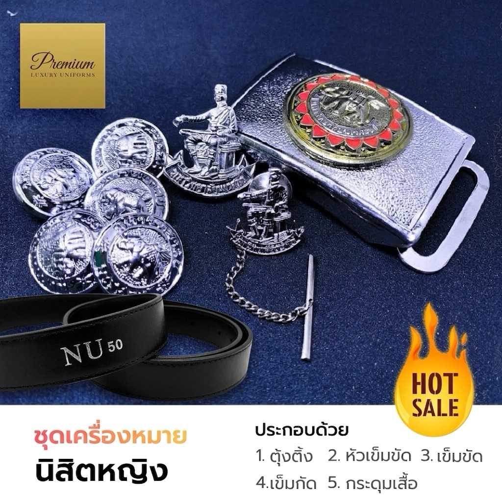 ชื้อแบบชุด (SET) (ถูกกว่า) เครื่องหมายนิสิตมหาวิทยาลัยนเรศวร - นิสิตหญิง