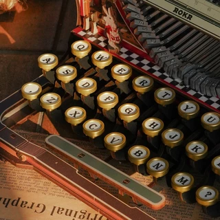 ROKR 3D Wooden Puzzle - LK703C Mechanical Typewriter (Magic Version) | ของแต่งบ้าน ของเล่นศิลปะ DIY