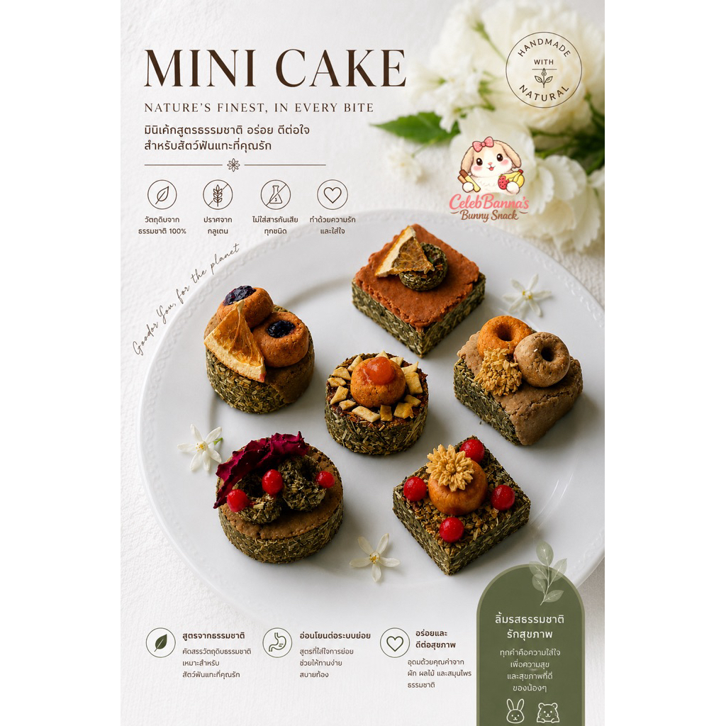 🍰MINI CAKE 🍰มินิเค้กสูตรธรรมชาติ อร่อย ตีต่อใจสำหรับสัตว์ฟันแทะที่คุณรัก
