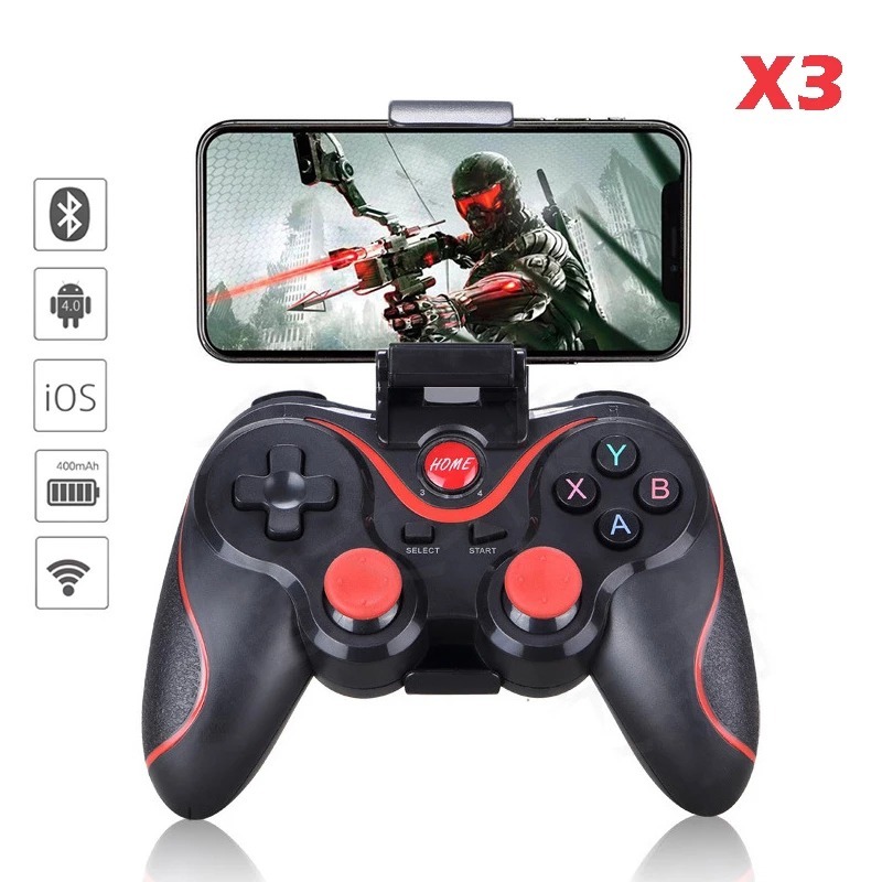 YK จอยเกมไร้สาย X3 บลูทูธ 2.4G มือถือ Android iOS จับถนัด หน่วงต่ำ ใช้ดี