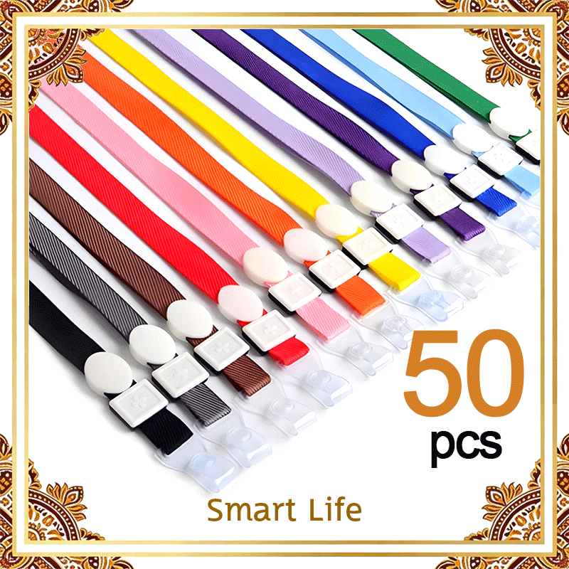 🔥ราคาขายส่งจากโรงงาน🔥สายคล้องคอ สายคล้องคอป้ายชื่อ[แพ็ค 50 เส้น] มีให้เลือกหลายสี สายบัตรพนักงาน