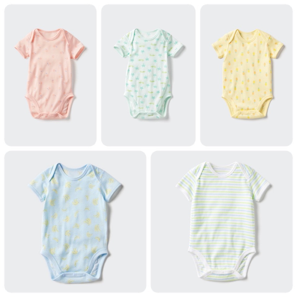 ยูนิโคล่ Uniqlo ชุดบอดี้สูท ผ้าคอตตอลตาข่าย แขนสั้น ของแท้ ใหม่ พร้อมส่ง