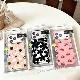 MOOPHE เคสดอกไม้สีเมทัคลิค เคส แม่เหล็ก ชาร์ได้ สำหรับ iPhone 11 12 13 14 15 16 17 PRO MAX Plus 16PROMAX 17Air 17PROMAX