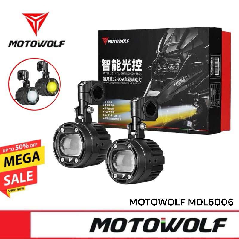 MOTOWOLF MDL 5006 Box Set Spotlight ไฟสปอร์ตไลท์มอเตอร์ไซด์ 70W ครบชุดพร้อมติดตั้ง