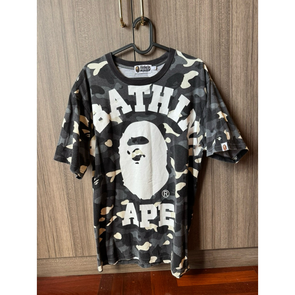 bape มือสอง เสื้อยืด camo เรืองแสงในที่มืด แท้100%