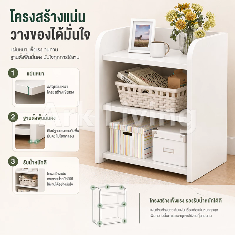 Ark โต๊ะข้างเตียง มินิมอล ตู้เก็บของ ชั้นวาง thumbnail 7