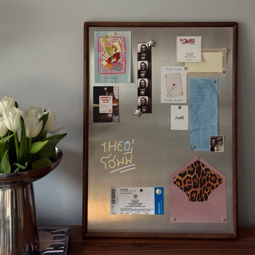ᴘʀᴇ-ᴏʀᴅᴇʀ กระดานแม่เหล็ก Magnetic Board[มี 2 ขนาด กรอบ 3 สี] Homemade กระดานติดรูปภาพ ตกแต่งห้องมินิมอล บอร์ดเหล็ก