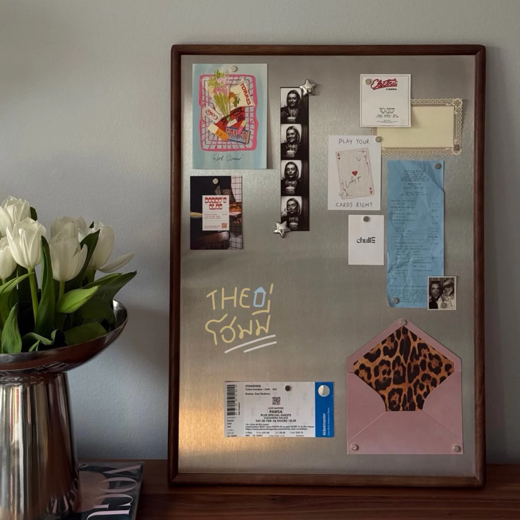 ᴘʀᴇ-ᴏʀᴅᴇʀ กระดานแม่เหล็ก Magnetic Board[มี 2 ขนาด กรอบ 3 สี] Homemade กระดานติดรูปภาพ ตกแต่งห้องมินิมอล บอร์ดเหล็ก